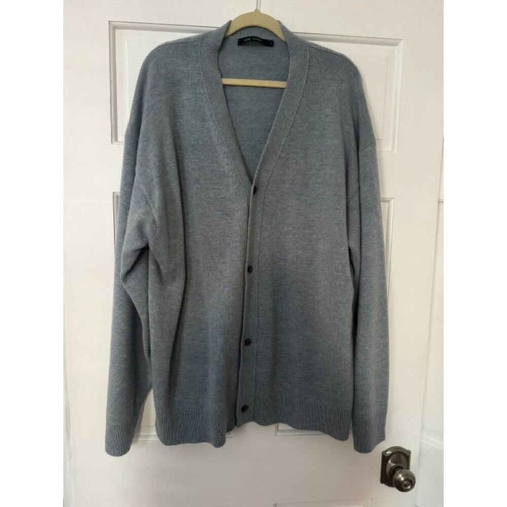 NWOT Sophie D'Hoore blue wool/cashmere cardigan, medium.